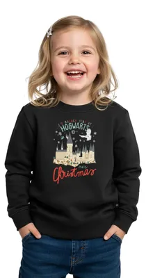 Produktbild von Spreadshirt Harry Potter Weihnachten Lieber In Hogwarts Kinder Premium Pullover, 98/104 (2 Jahre), Schwarz