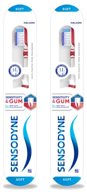 Immagine prodotto di 2 spazzolini Sensodyne per denti e gengive sensibili – confezione vantaggiosa – 2 pezzi