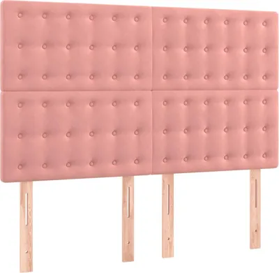 Produktbild von vidaXL Kopfteil Rosa 144x5x118/128 cm Samt