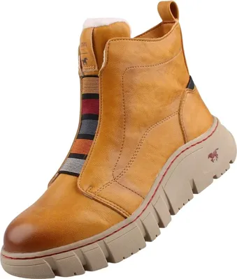 Produktbild von Mustang Damen Stiefelette sportlich Winterboot Warmfutter Plateausohle 1499-606, Größe:40 EU, Farbe:Gelb