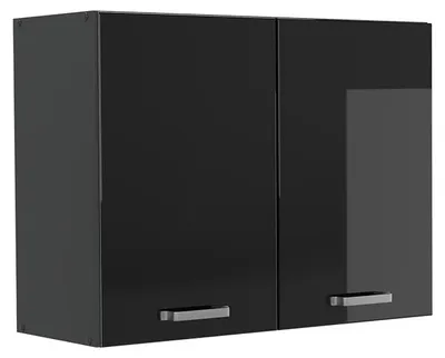 Productafbeelding van Glazen keukenkast Vicco R-Line Zwart hoogglans/Antraciet 80 cm, Model 71470