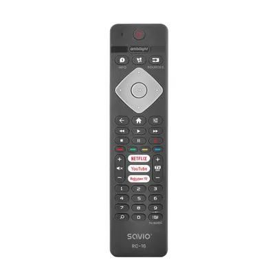 Immagine prodotto di Savio universal remote control/replacement for Philips TV. SMARTTV. RC-16