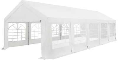 Produktbild von Juskys Partyzelt Gala 4 x 10 m - UV-Schutz Plane, flexible Seitenwände - Pavillon stabil, groß - Outdoor Party Garten - Zelt Festzelt Weiß