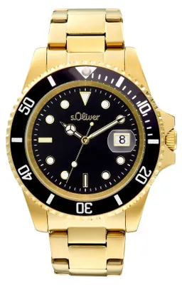 Produktbild von s.Oliver Herren Uhr Armbanduhr Edelstahl Gold 2036548