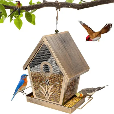 Produktbild von Vogelfutterstation 1,1 kg, Metall, hängend, wetterbeständig, für Garten