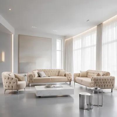 Image de Ensemble de canapés Jumeirah, 3 places + 2 places + fauteuil (beige)