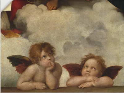 Produktbild von ARTland Wandbild, selbstklebend Detail aus Die Sixtinische Madonna. Größe: 120x90 cm
