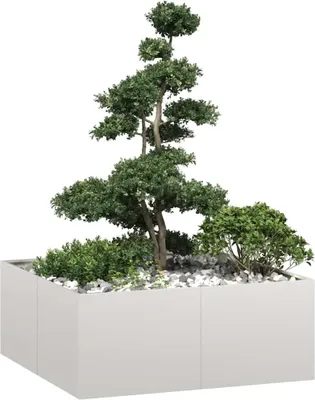 Productafbeelding van Maison Exclusive - Plantenbak, 100x100x40 cm, roestvrij staal