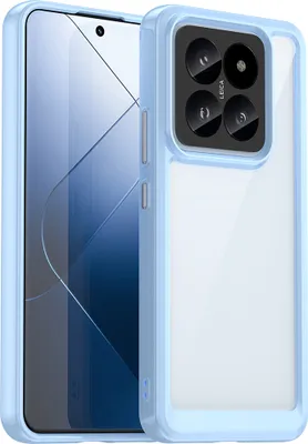Obrázek produktu pro Pouzdro pro Xiaomi 14 Pro průhledné, nárazuvzdorné TPU silikonové ochranné pouzdro modré
