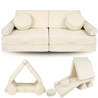 Obrázek produktu pro Flumi dětská modulární pohovka z pěny 10 dílů – dětské hrací sofa, Montessori herní nábytek do dětského pokoje s pratelným potahem