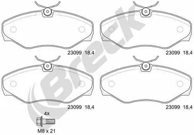 Produktbild von BRECK Bremsbeläge Satz Vorne Bremsklötze für OPEL Vivaro A Kastenwagen (X83) 23099 00 703 00