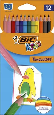 Image de BIC KIDS 8325666 Crayons de couleur Tropicolors étui carton de 12 pièces(T)