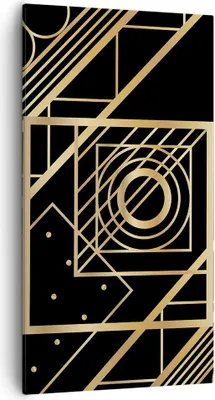 Produktbild von Bild auf Leinwand - Leinwandbild - Einteilig - Abstraktion Quadrat Gold - 55x100cm - Wand Bild - Wanddeko - Wandbilder - Leinwanddruck - Bilder - Wanddekoration - Leinwand bilder - PA55x100-4375