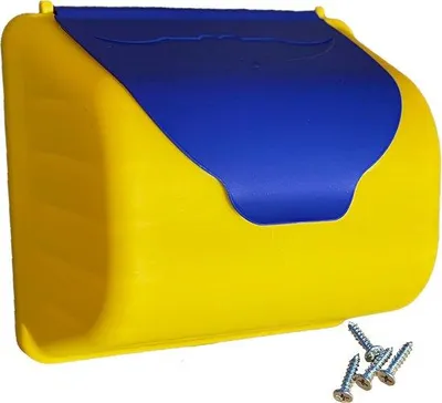 Produktbild von Famanu Briefkasten für Kinder Blau und Gelb für Spielhaus und Spielturm