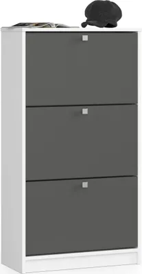 Image de Meuble à chaussures 60 cm avec portes pliantes blanc et gris graphite