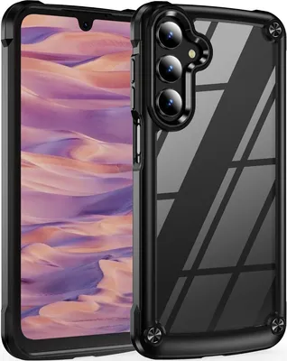 Produktbild von Hülle für Samsung Galaxy A16 5G/4G Hybrid Transparente PC Robust TPU Bumper Stoßfest Schutzhülle Schwarz