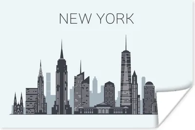 Produktbild von MuchoWow® Poster New York - Amerika - Skyline 90x60 cm - Schlafzimmer