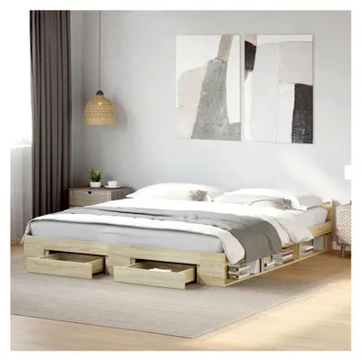 Produktbild von Bettgestell mit Schubladen Sonoma Eiche 180x200 cm