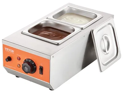 Schokoladenschmelzgerät 800 W, 2×3,5 l, Edelstahl, 30–85 °C