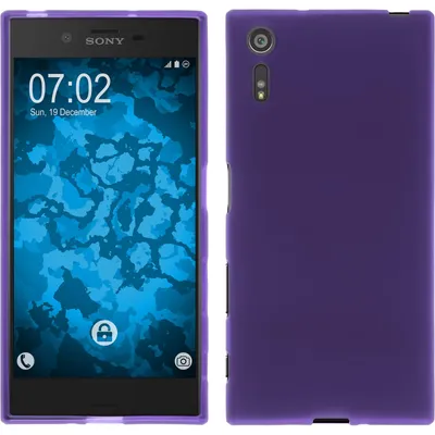 Produktbild von PhoneNatic Case kompatibel mit Sony Xperia XZ - lila Silikon Hülle matt + 2 Schutzfolien