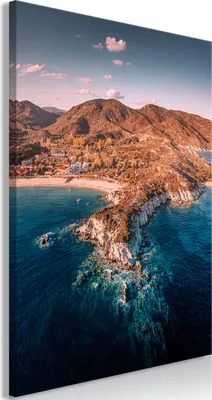 Produktbild von Italienischer Leinwand Leinwandbild - Cliff in Kalamitsi (1 Part) Vertical 40x60 cm Landschaften c-B-10035-b-a