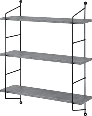 Produktbild von [en.casa]® 3-fach Hängeregal mit stabilem Stahlrahmen in Holz-Optik - 48 x 15 cm