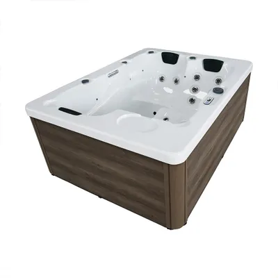 Produktbild von HOME DELUXE - Outdoor Whirlpool - WHITE MARBLE - Maße 210 x 160 x 85 cm - Inkl. Heizung, 27 Massagedüsen und 9 Lichtquellen I Außen Whirlpool Spa für 3 Personen