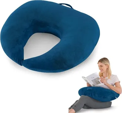 Obrázek produktu pro (námořnická modrá) Herní a čtecí polštář ve tvaru U na klín, ergonomická opěrka rukou a zad s opěrkou loktů a zápěstí - postel, pohovka, dospělí a děti