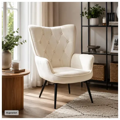 Produktbild von Ohrensessel Freya Velvet Beige