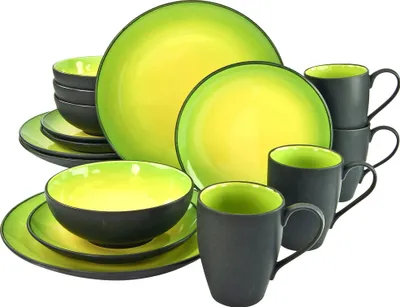 Obrázok produktu pre CreaTable, 20220, Hot Green, 16-dielna kombinovaná súprava, kamenina