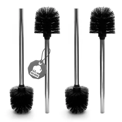 Produktbild von BigDean 4 Stück Klobürste Schwarz – Toilettenbürste abnehmbar mit robusten Borsten, Abnehmbare Bürstenköpfe, WC Bürsten mit 8cm Durchmesser, Klobesen
