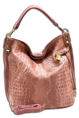 Produktbild von Florence Damen Tasche Beuteltasche Shopper Leder rosa Maße 14x41x33cm OTF162A
