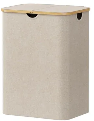 Immagine prodotto di Cesto portabiancheria pieghevole di grandi dimensioni, con coperchio e sacche removibili - Capacità: 150 litri - Colore: beige