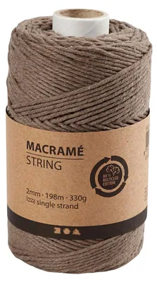 Image de Cordon macramé marron clair, 198m