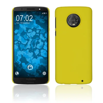 Produktbild von PhoneNatic Case kompatibel mit Lenovo Moto G6 Plus - Hülle gelb gummiert Hard-case Cover