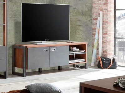 Immagine prodotto di Base TV ribassata Detroit 160cm Stirling Oak / ardesia