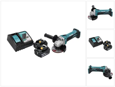 Zdjęcie produktu dla Akumulatorowa szlifierka kątowa Makita DGA 452 RG 18 V 115 mm + 2x akumulator 6,0 Ah + ładowarka