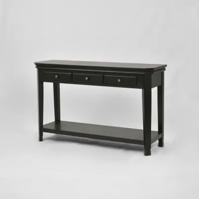 Produktbild von Cesena CE012 Konsole schwarz, 3 Schubladen, klassische Metallgriffe
