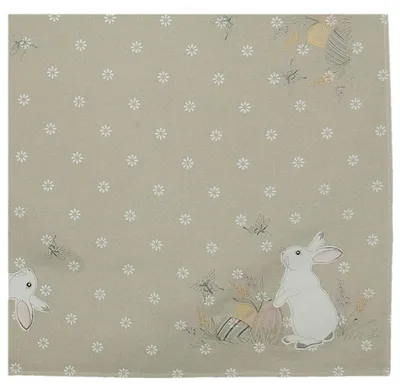Produktbild von Tischdecke Stickerei weißer Osterhase Tischläufer 85 x 85 cm