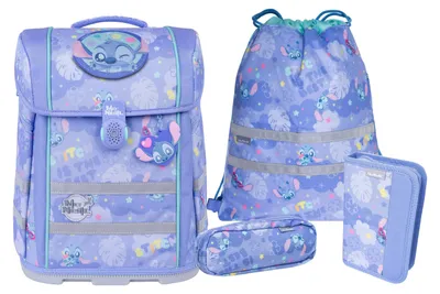Produktbild von McNeill Schulranzen Ergo Perfecto Disney Schoolbag Set 5-teilig Stitch II violett