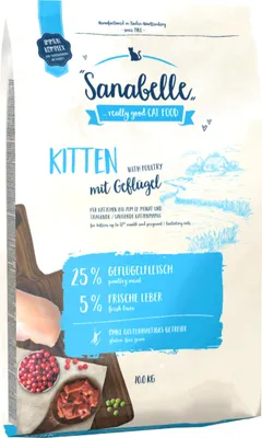 Imagen del producto de Sanabelle 83290010, Para gatos, Todas las razas, Hígado, Aves, 10 kg
