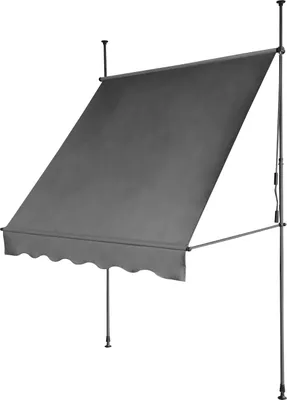 Produktbild von SVITA Klemmmarkise Balkonmarkise Sonnenschutz Markise Handkurbel ohne Bohren 300x120 cm (BxT) Dunkelgrau