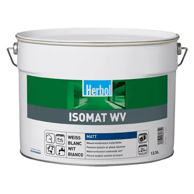 Produktbild von Herbol IsoMat WV, Farbe, Fertig gemischt, Wand, Weiß, Matte Oberfläche, Weiß