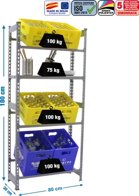 Immagine prodotto di Caraffa in metallo SIMONBOTTLE SHELF 3-1- 1800X800X300 GRIGIO/GREY