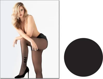 Produktbild von Glatte schwarze Strumpfhose mit einem Herz am Knöchel 2 Black