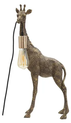 Produktbild von Kleine Giraffen-Tischleuchte aus Antikgold-Kunstharz