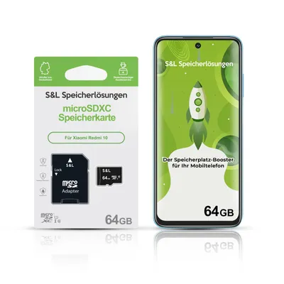 Produktbild von microSD Speicherkarte S&L für Xiaomi Redmi 10 - Speicherkapazität: 64 GB