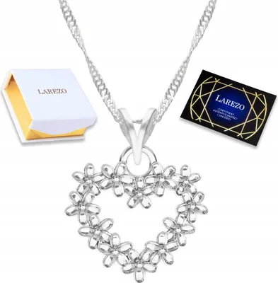 Immagine prodotto di Collana in argento con motivo a cuori e fiori, argento 925