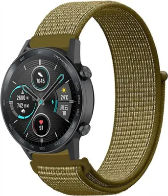 Produktbild von Strap-it Honor Magic Watch 2 Nylonarmband (Oliv)