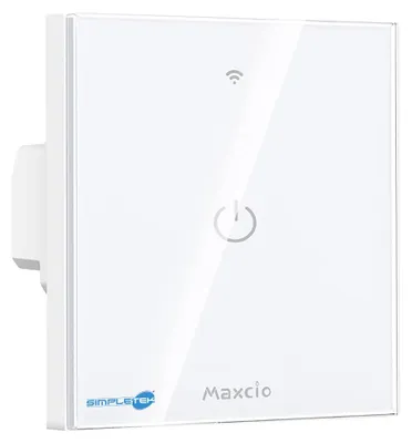 Imagen del producto de Interruptor de luz inteligente, conexión de un canal, compatible con Alexa y Google Home, conexión Wi-Fi, para instalación empotrada